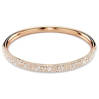 Sublima bangle, Snow pavé, White, Rose gold-tone plated by SWAROVSKI