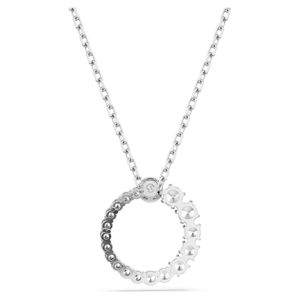 Matrix pendant, Crystal pearl, Round cut, White, Rhodium plated by SWAROVSKI