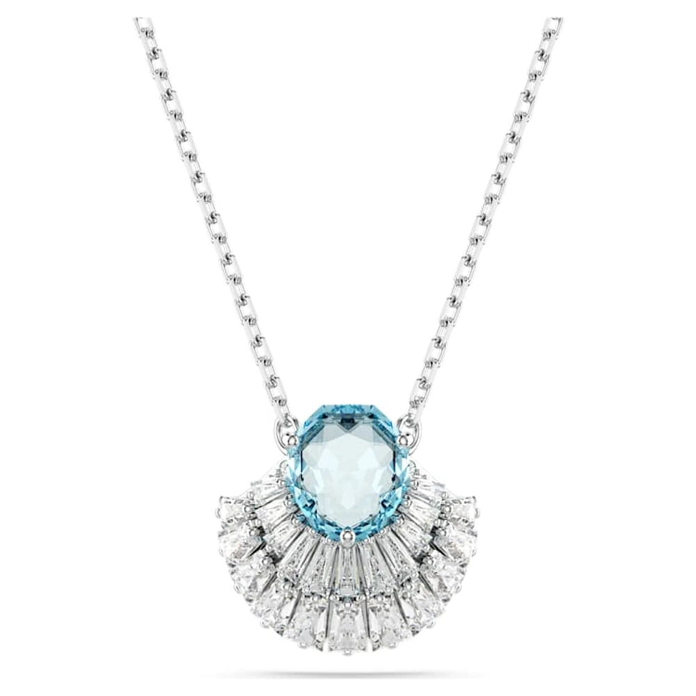 Idyllia pendant, Shell, Blue, Rhodium plated by SWAROVSKI