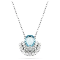 Idyllia pendant, Shell, Blue, Rhodium plated by SWAROVSKI