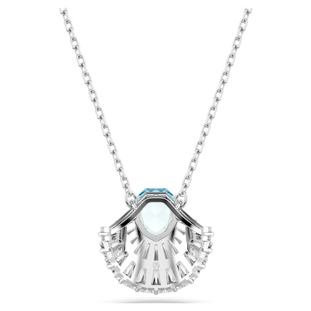 Idyllia pendant, Shell, Blue, Rhodium plated by SWAROVSKI