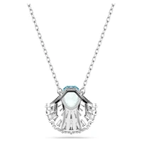 Idyllia pendant, Shell, Blue, Rhodium plated by SWAROVSKI