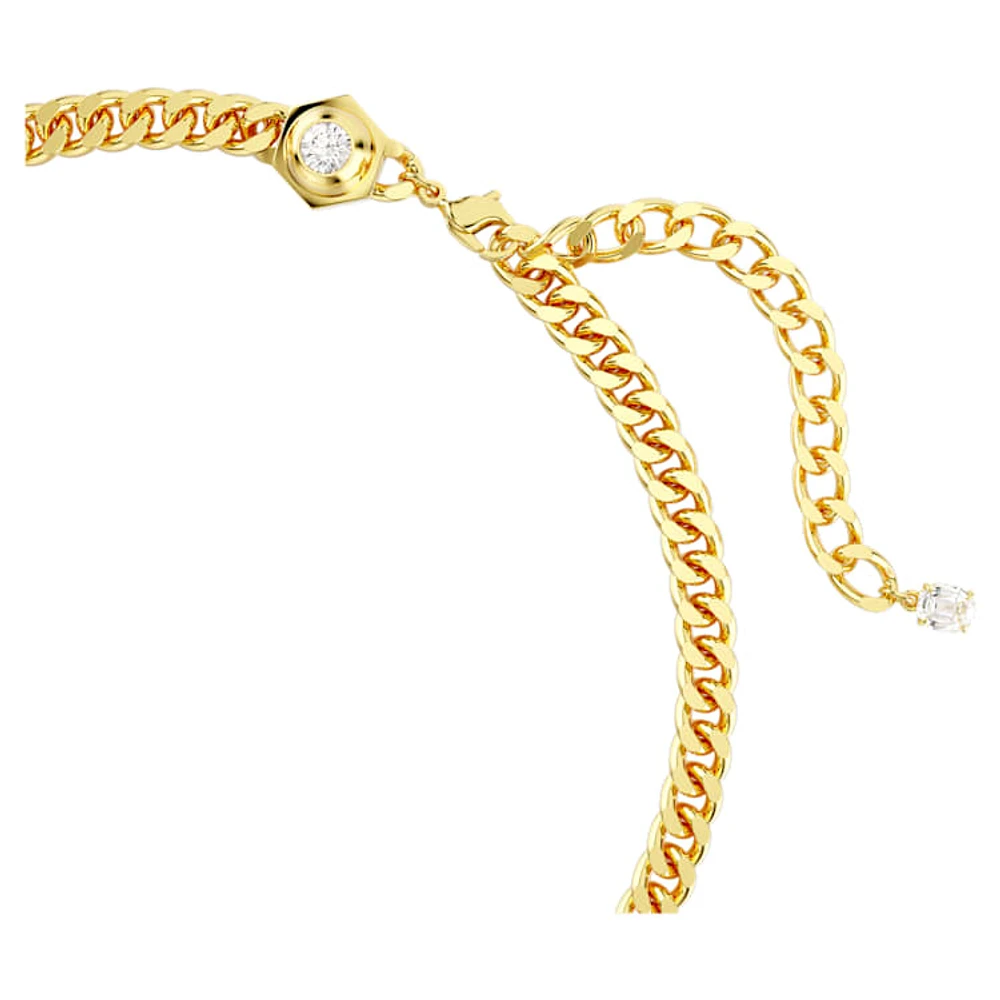 Numina necklace, Round cut, White, Gold-tone plated by SWAROVSKI