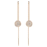 Sublima drop earrings, White, Rose gold-tone plated by SWAROVSKI