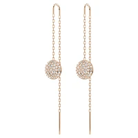 Sublima drop earrings, White, Rose gold-tone plated by SWAROVSKI