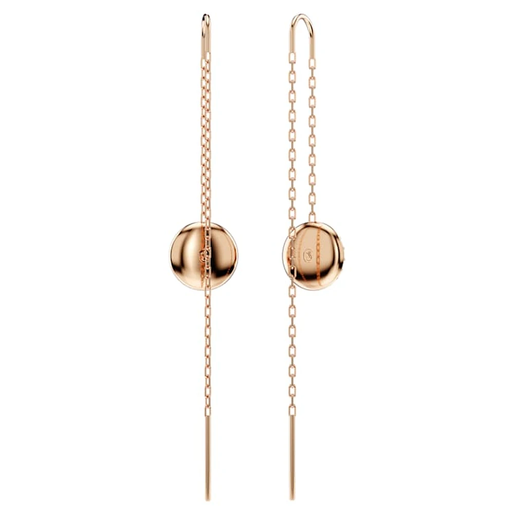 Sublima drop earrings, White, Rose gold-tone plated by SWAROVSKI