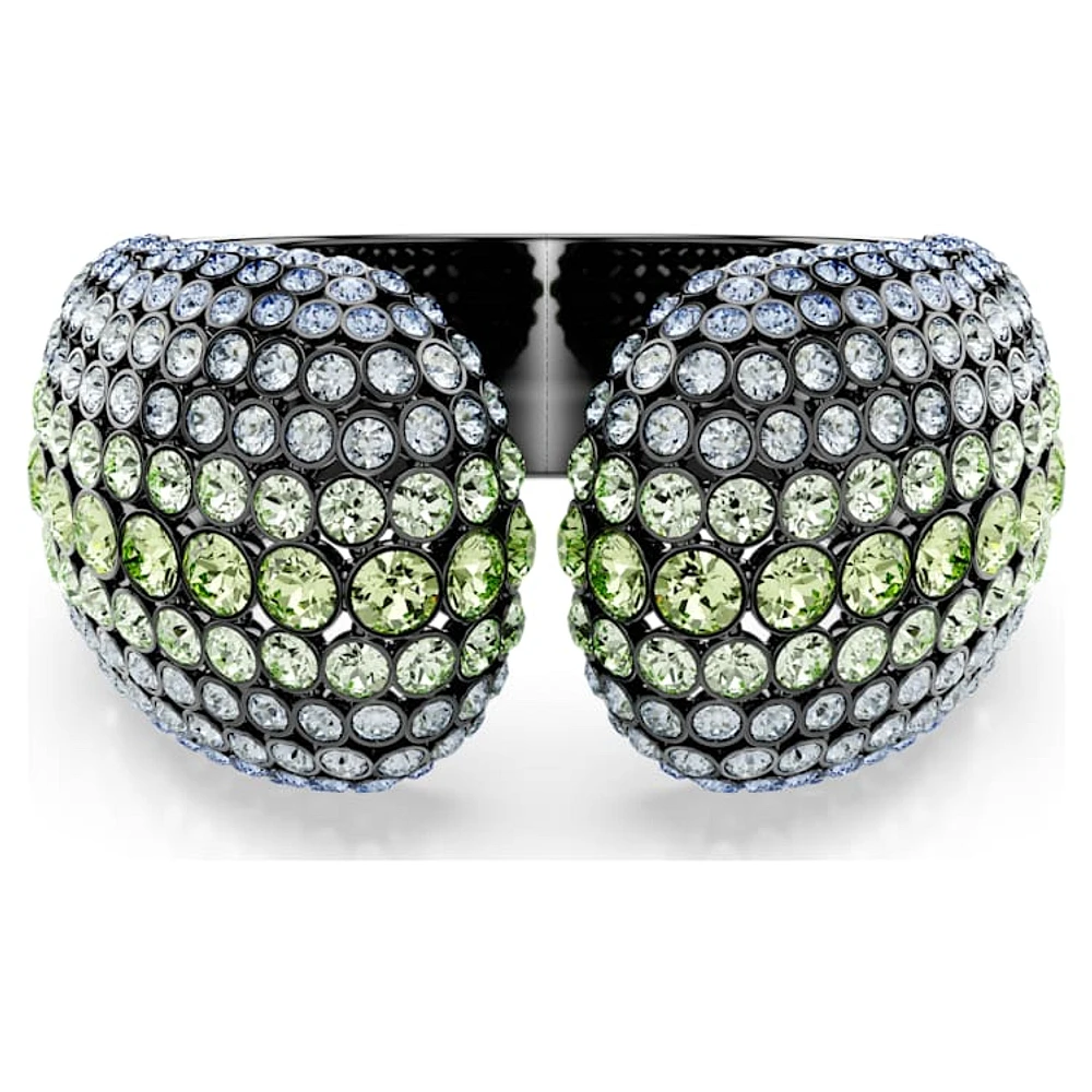 Sublima cuff, Round cut, Multicoloured, Ruthenium plated by SWAROVSKI