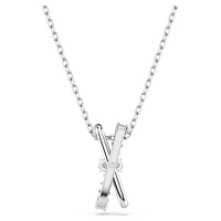 Hyperbola pendant, Mixed cuts, Twist, White, Rhodium plated by SWAROVSKI