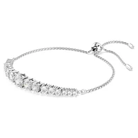 Matrix bracelet, Gradient of round cuts, White, Rhodium plated by SWAROVSKI