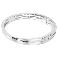 Hyperbola bangle, Mixed cuts, White, Rhodium plated by SWAROVSKI