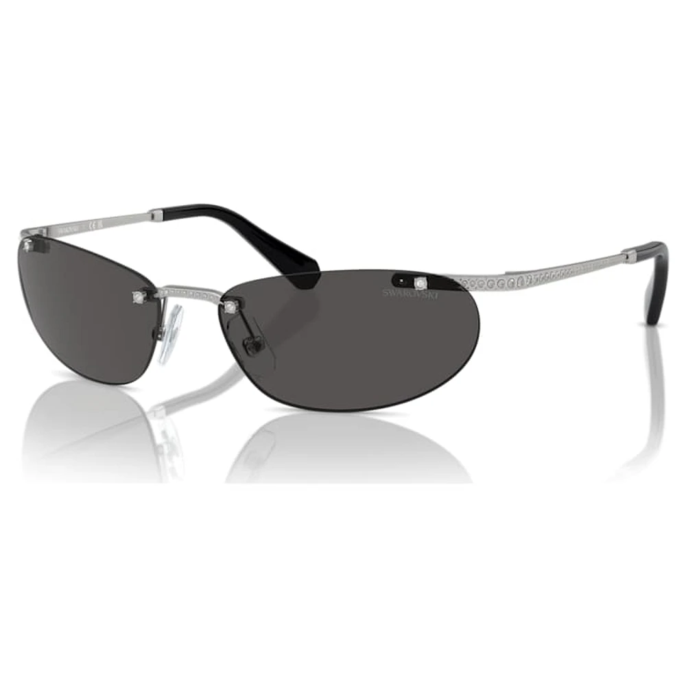 Sunglasses, Oval shape, Black by SWAROVSKI