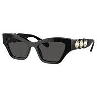 Sunglasses, Cat-Eye shape, Black by SWAROVSKI