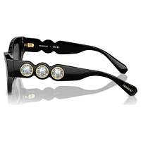 Sunglasses, Cat-Eye shape, Black by SWAROVSKI