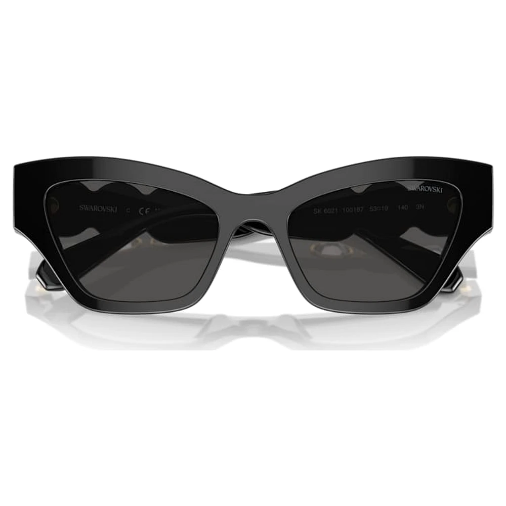 Sunglasses, Cat-Eye shape, Black by SWAROVSKI