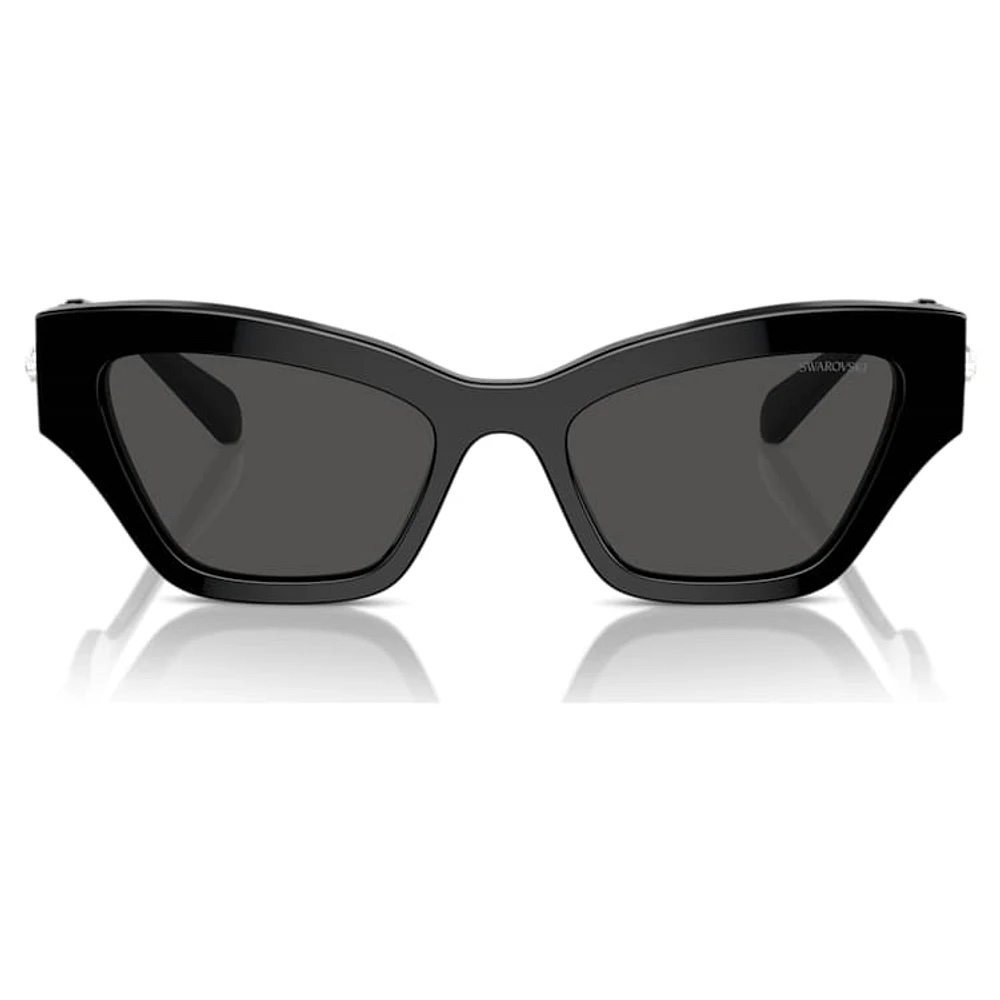 Sunglasses, Cat-Eye shape, Black by SWAROVSKI