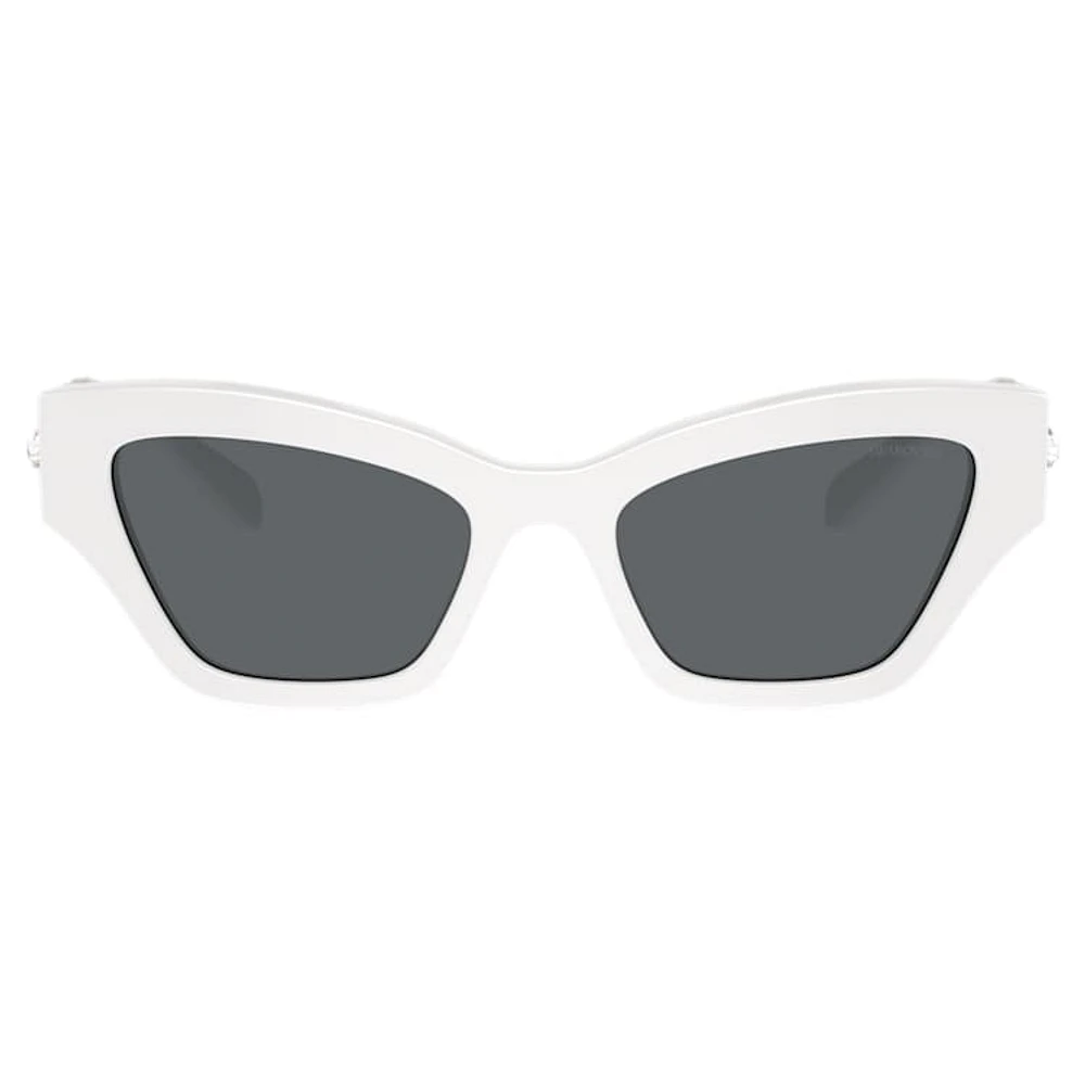 Sunglasses, Cat-Eye shape, White by SWAROVSKI