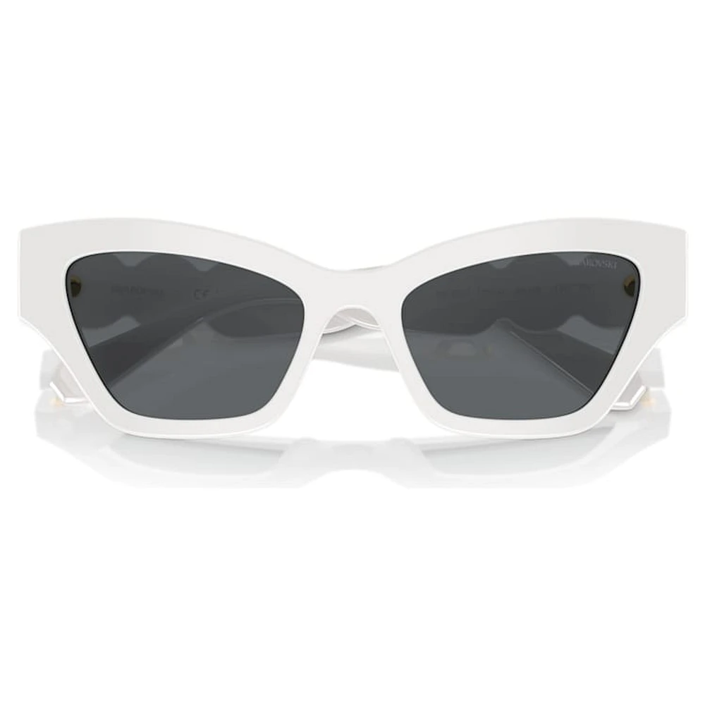 Sunglasses, Cat-Eye shape, White by SWAROVSKI