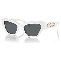 Sunglasses, Cat-Eye shape, White by SWAROVSKI