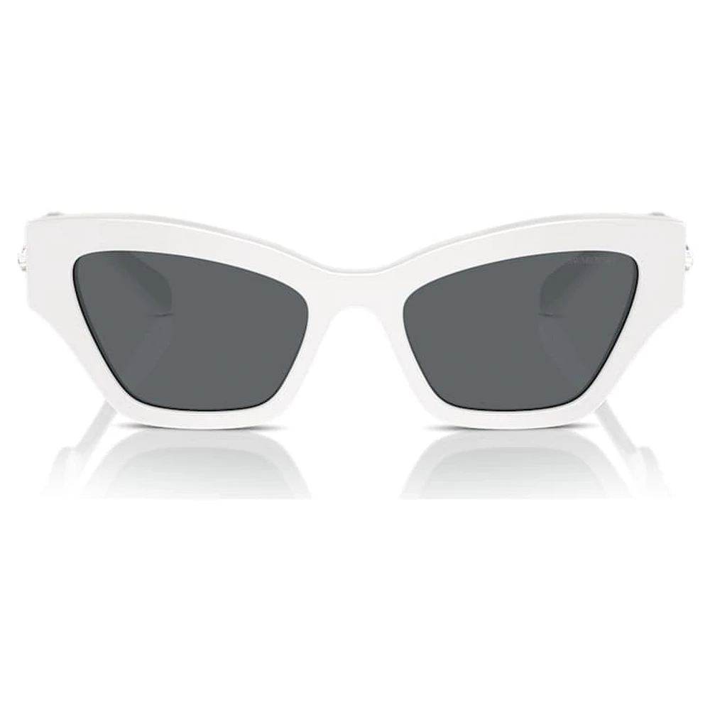 Sunglasses, Cat-Eye shape, White by SWAROVSKI