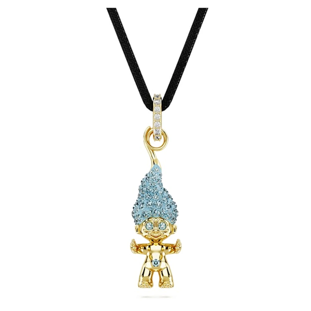 Good Luck Trolls pendant, Troll, Blue, Gold-tone plated by SWAROVSKI