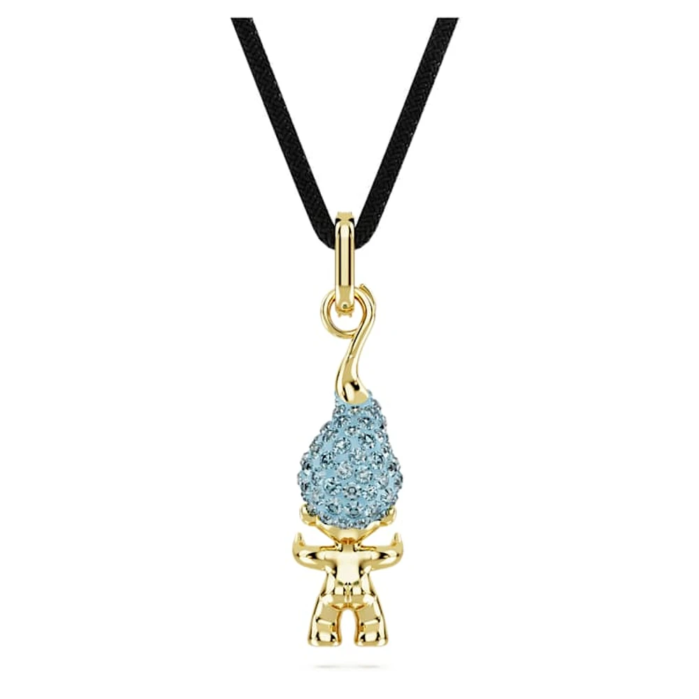 Good Luck Trolls pendant, Troll, Blue, Gold-tone plated by SWAROVSKI