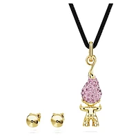 Good Luck Trolls set, Troll, Pink, Gold-tone plated by SWAROVSKI