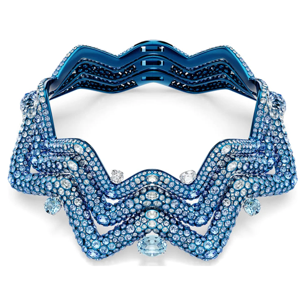 Sublima choker, Statement, Mixed cuts, Blue, Blue finish by SWAROVSKI