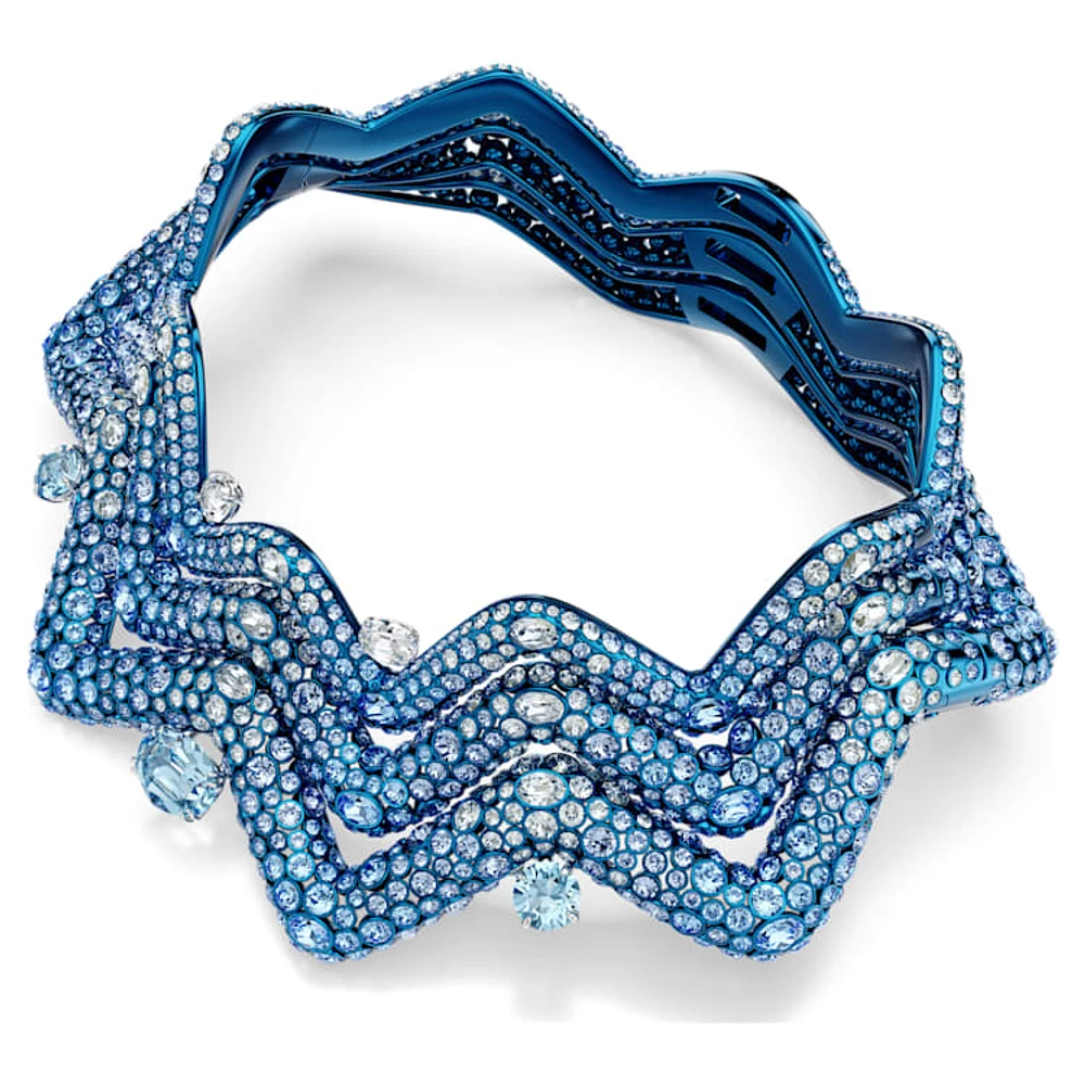 Sublima choker, Statement, Mixed cuts, Blue, Blue finish by SWAROVSKI