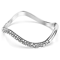 Sublima bangle, Round cut, White, Rhodium plated by SWAROVSKI