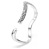 Sublima bangle, Round cut, White, Rhodium plated by SWAROVSKI