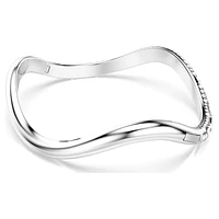 Sublima bangle, Round cut, White, Rhodium plated by SWAROVSKI