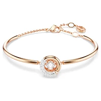 Dextera bangle, Round cut, White, Rose gold-tone plated by SWAROVSKI