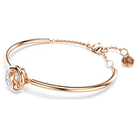 Dextera bangle, Round cut, White, Rose gold-tone plated by SWAROVSKI