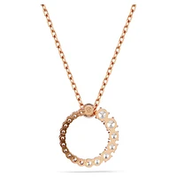 Matrix pendant, Crystal pearl, Round cut, White, Rose gold-tone plated by SWAROVSKI