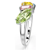 Gema ring, Mixed cuts, Multicoloured, Rhodium plated by SWAROVSKI