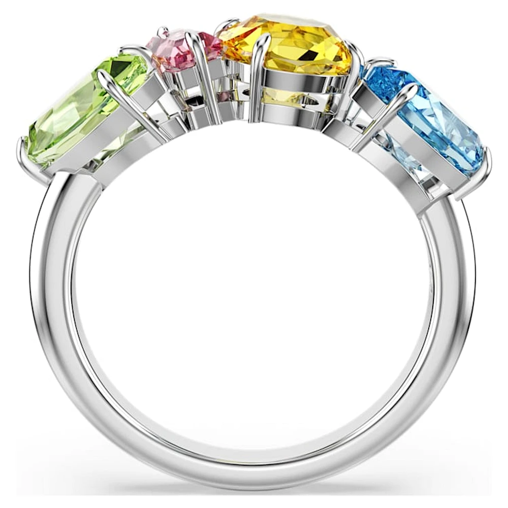 Gema ring, Mixed cuts, Multicoloured, Rhodium plated by SWAROVSKI