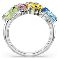 Gema ring, Mixed cuts, Multicoloured, Rhodium plated by SWAROVSKI