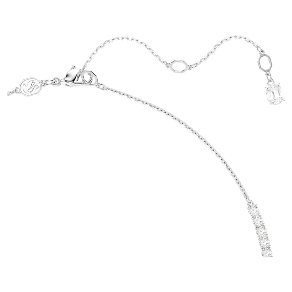 Matrix Y necklace, Crystal pearl, Round cut, White, Rhodium plated by SWAROVSKI