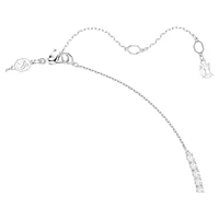 Matrix Y necklace, Crystal pearl, Round cut, White, Rhodium plated by SWAROVSKI