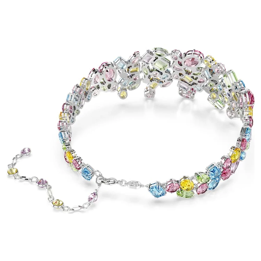 Gema choker, Mixed cuts, Multicoloured, Rhodium plated by SWAROVSKI