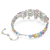 Gema choker, Mixed cuts, Multicoloured, Rhodium plated by SWAROVSKI