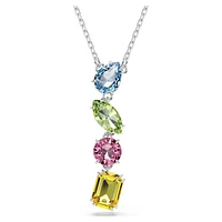 Gema Y pendant, Mixed cuts, Multicoloured, Rhodium plated by SWAROVSKI