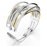 Hyperbola bangle, Mixed cuts, White, Mixed metal finish by SWAROVSKI