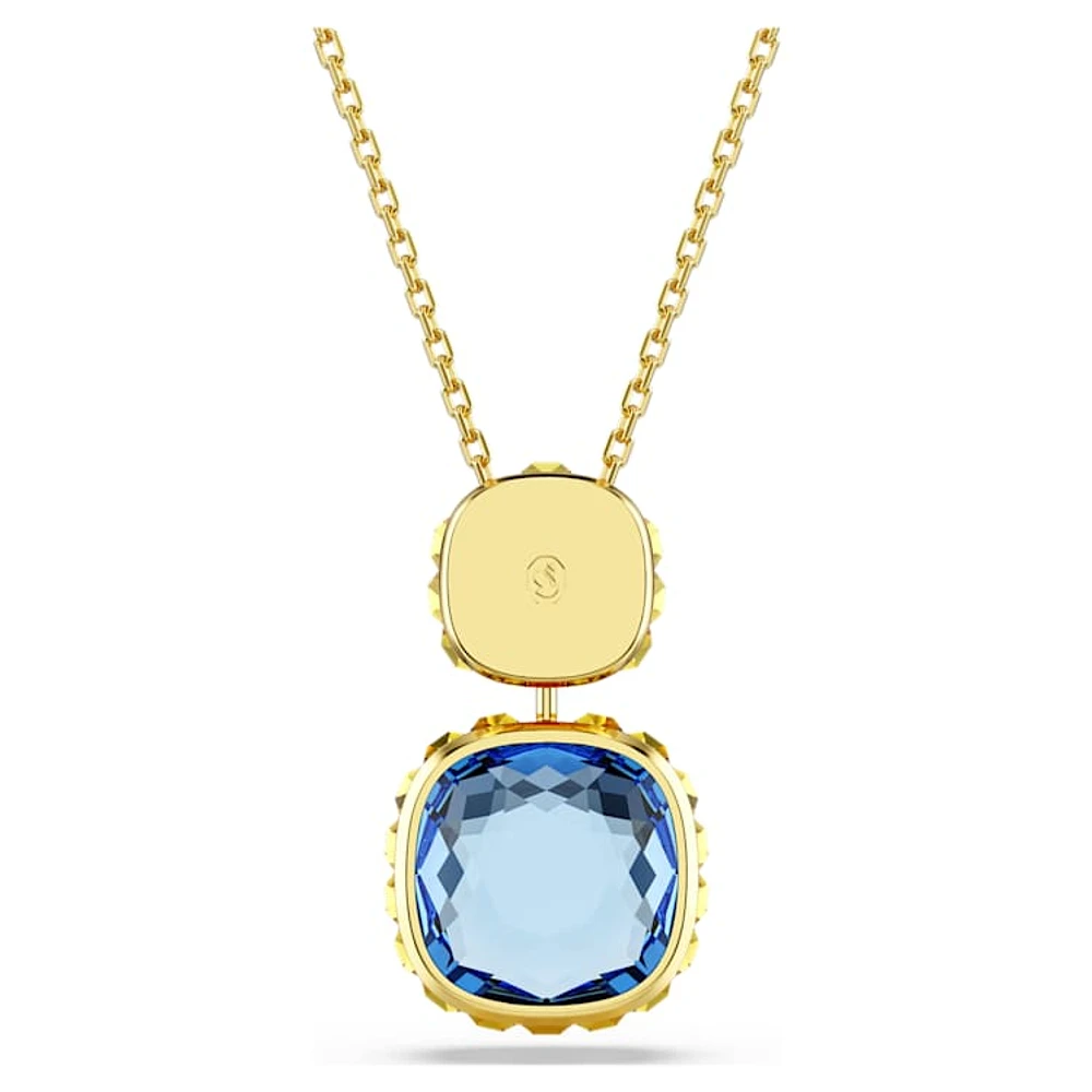 Chroma pendant, Cushion cut, Multicoloured, Gold-tone plated by SWAROVSKI