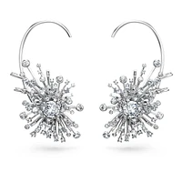 Galaxy earrings, Lab-grown diamonds 14.67 ct tw, Mixed cuts, 18K white gold by SWAROVSKI