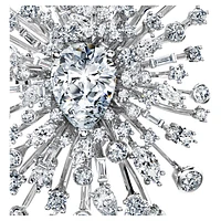 Galaxy brooch, Lab-grown diamonds 15.71 ct tw, Mixed cuts, 18K white gold by SWAROVSKI