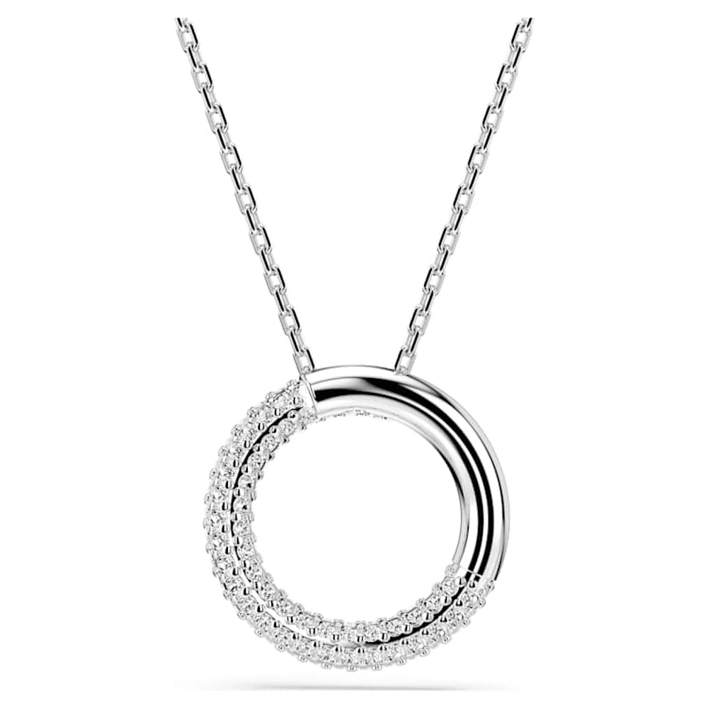 Dextera pendant, Pavé, White, Rhodium plated by SWAROVSKI