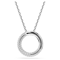 Dextera pendant, Pavé, White, Rhodium plated by SWAROVSKI