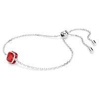 Birthstone bracelet, Square cut, July, Red, Rhodium plated by SWAROVSKI