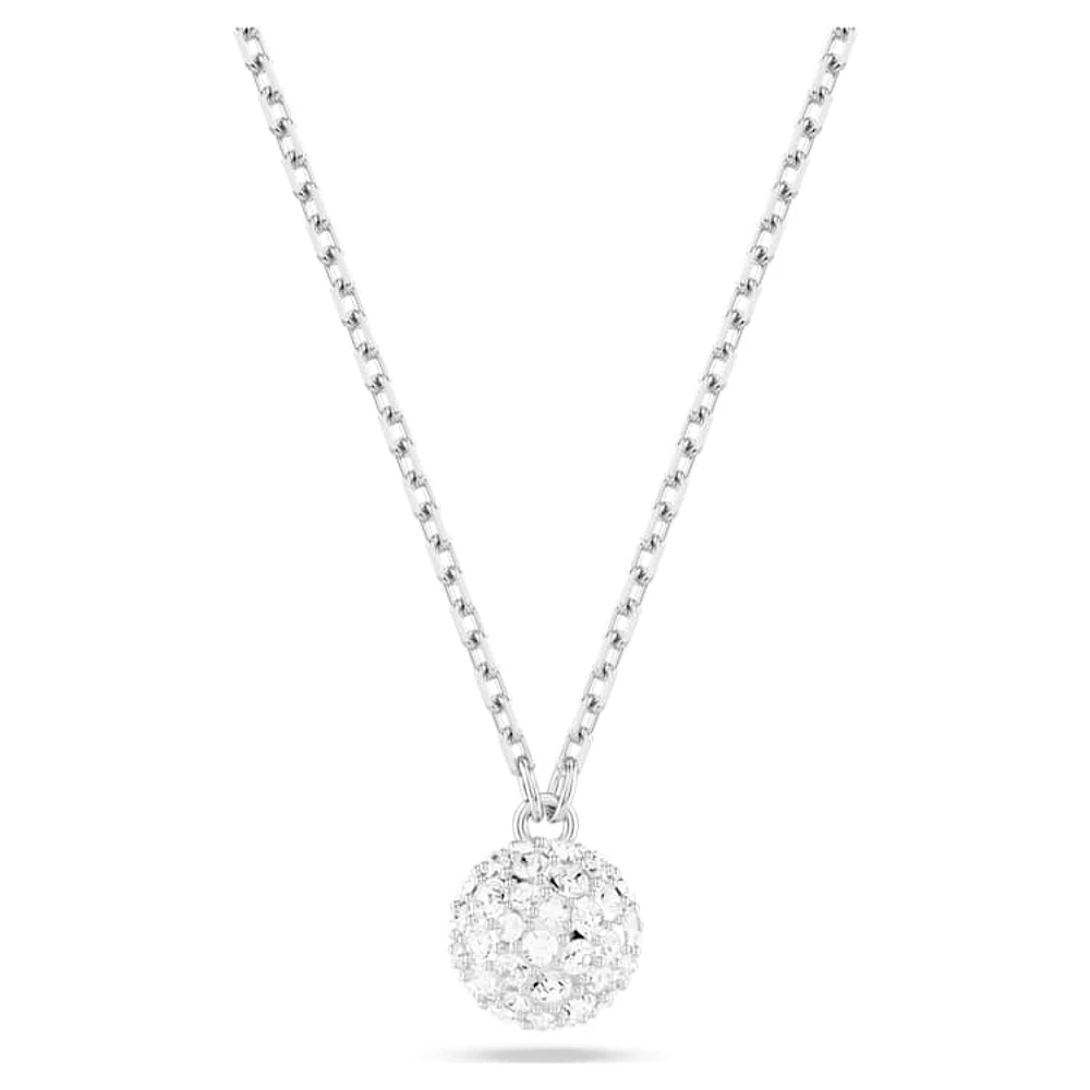 Dextera pendant, Round cut, Sphere, White, Rhodium plated by SWAROVSKI